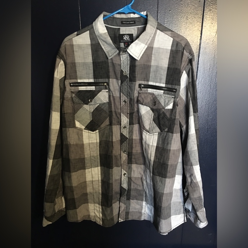 Rock & Republic Checkered Button Down Shirt XL
